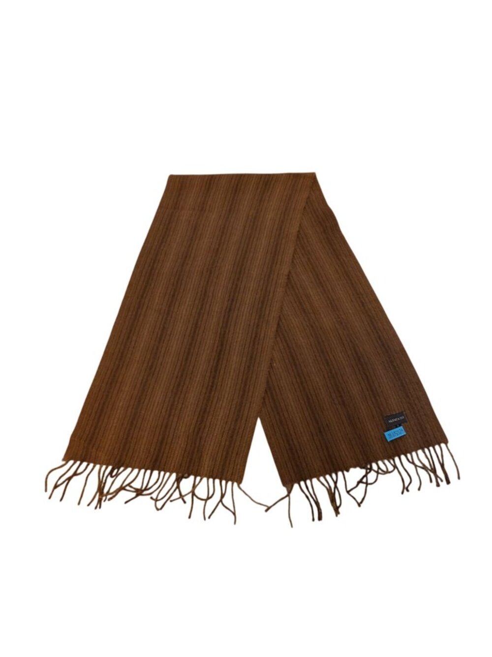 Alpaca 111 Brown Stripe Baby Alpaca Wool Striped Scarf With Fringe Luxurious & S - Picture 4 of 7